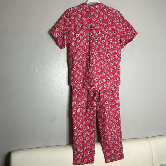 Vintage David brooks cotton two piece Barbie beach chair print set women’s 12 - Picture 5 of 9